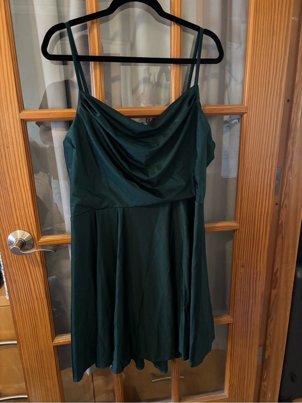 City Chic Forest Green Cowl Neck Mini Dress